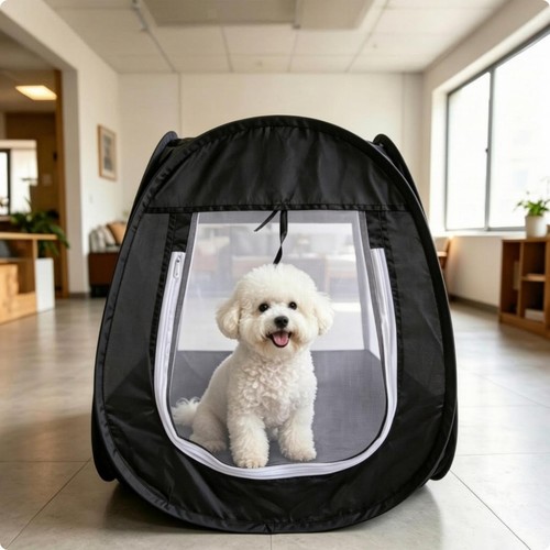 Portable pet tent - bed, enclosed