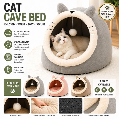 Cat cave bed - cave,