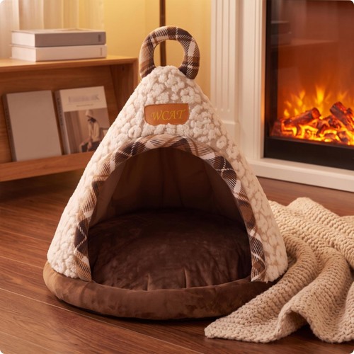 Fluffy pet cave bed - cave, with