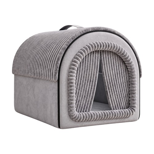 Enclosed pet bed with - with, curtain