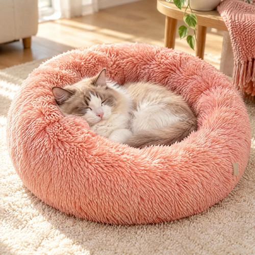 Large round plush dog - round,