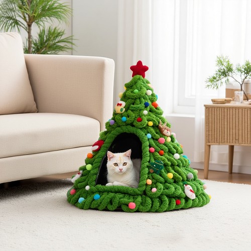 Christmas tree cat bed cute - xl,