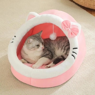 Cat bed semi enclosed - cat,