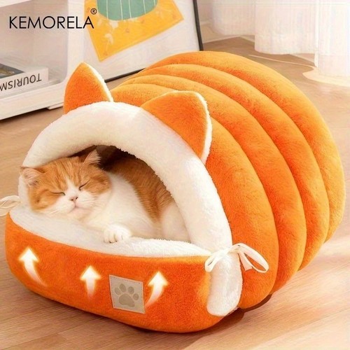 Enclosed cat bed soft warm - enclosed,