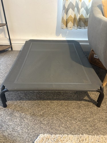 Raised grey dog bed 110x70cm - grey,
